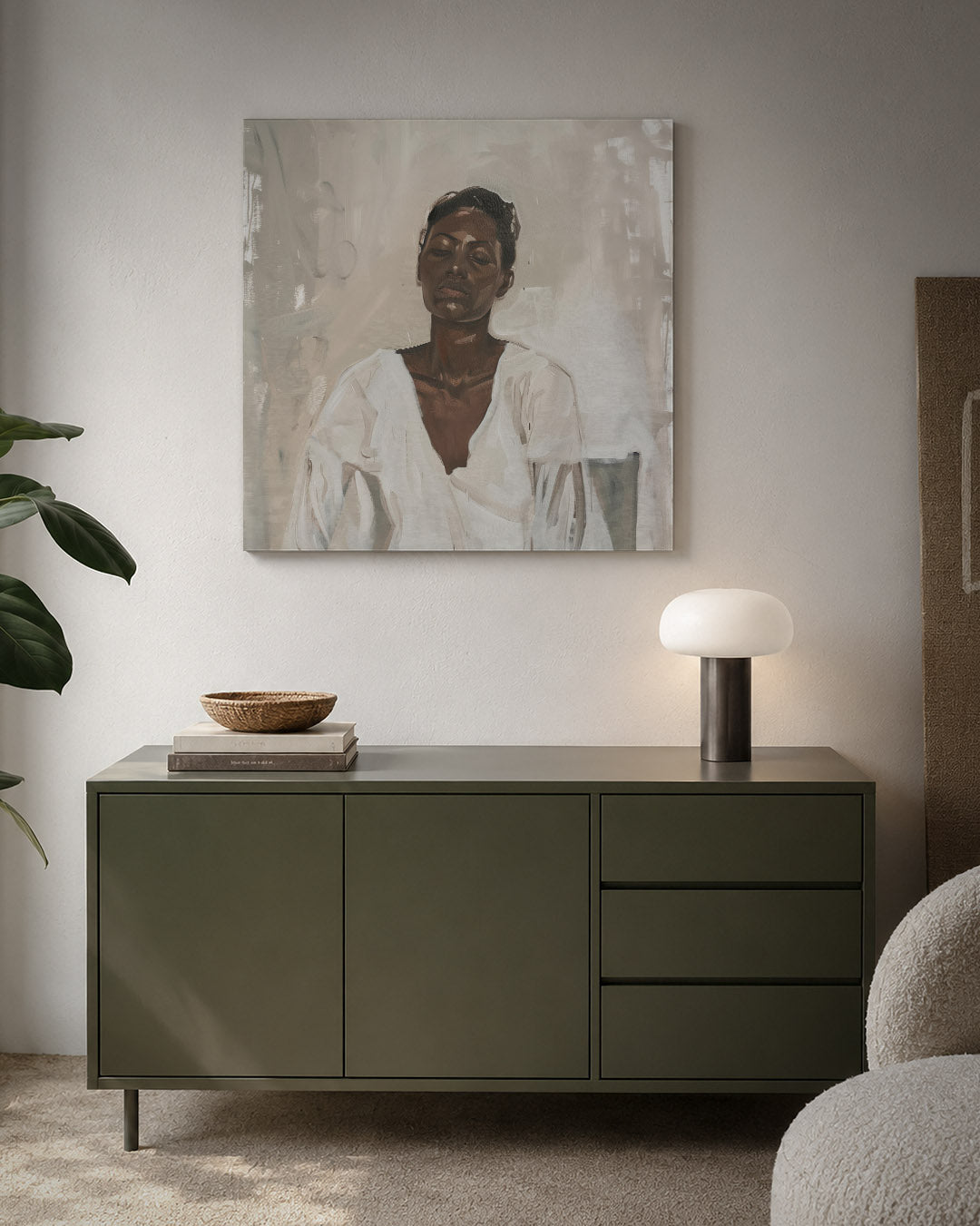 Rustige portretstudie Kunstwerk