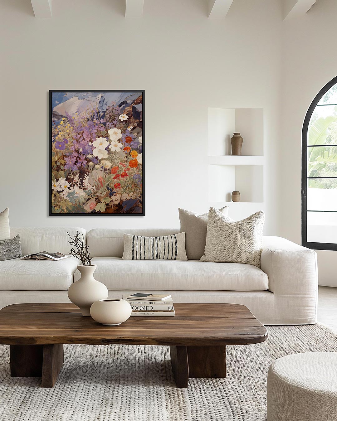 Bloemrijke berglandschap Kunstwerk