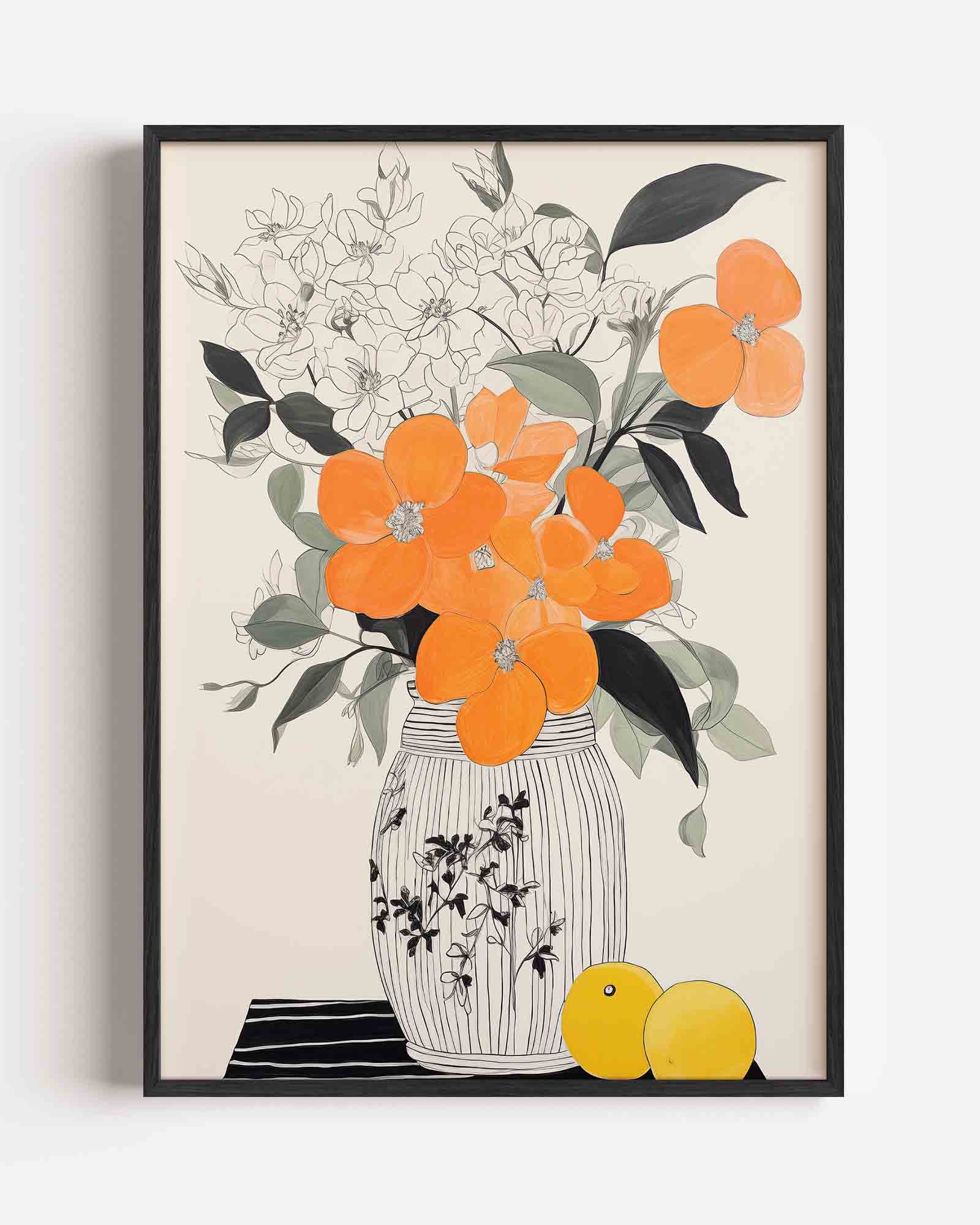 Bloemen in vaas Poster