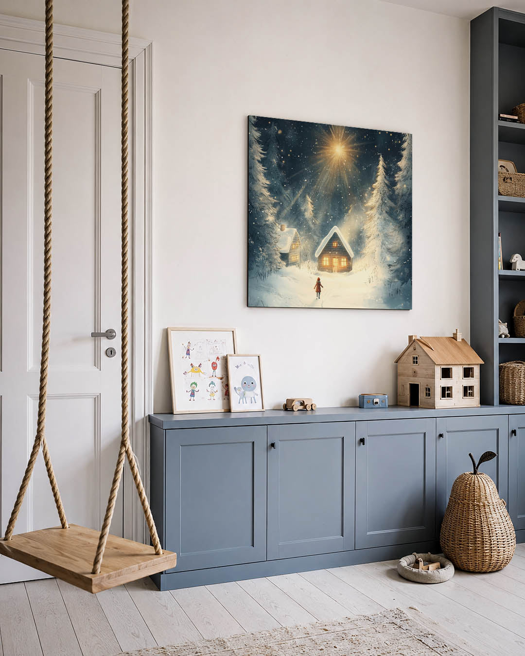 Winterse sterrenhemel Kunstwerk