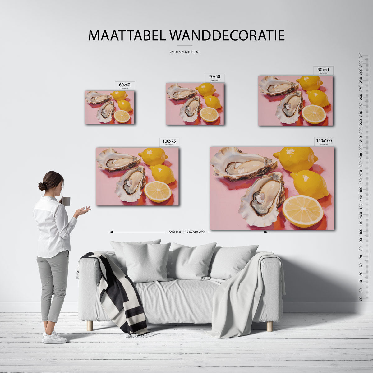 Oesters en citroenen Kunstwerk