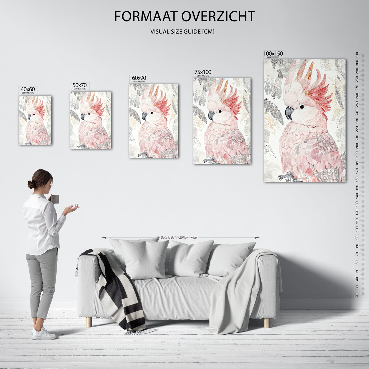 Gedetailleerde vogelillustratie Kunstwerk