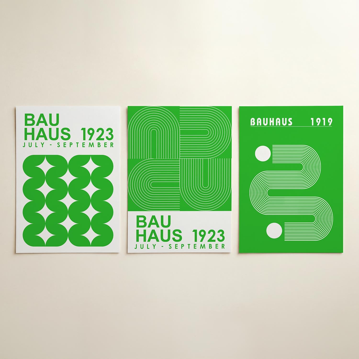 Groene vormritme Posterset