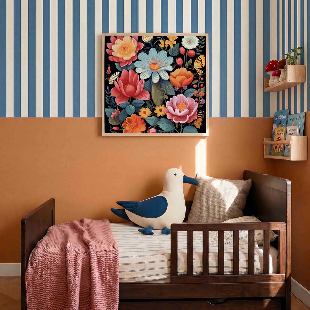 Bloemen en vlinders Poster