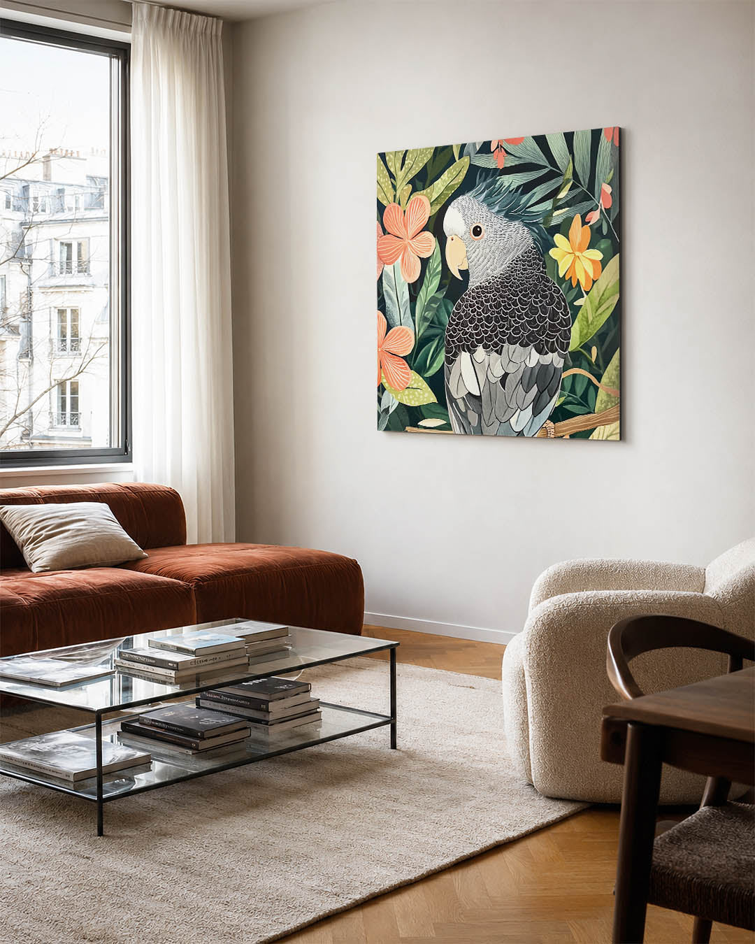 Vrolijke papegaai Kunstwerk