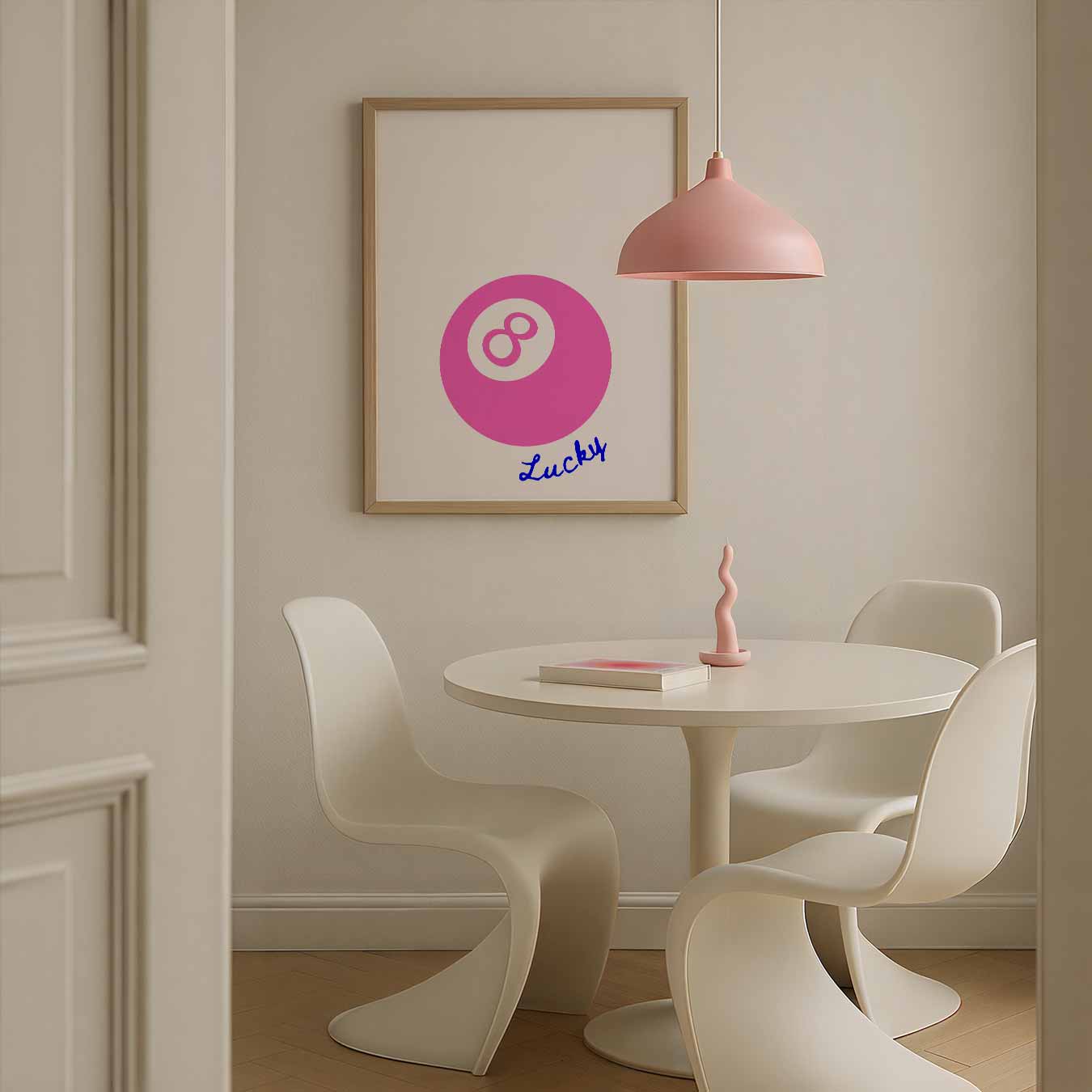 Geluksbrenger Roze Bal Poster-WallArtistic