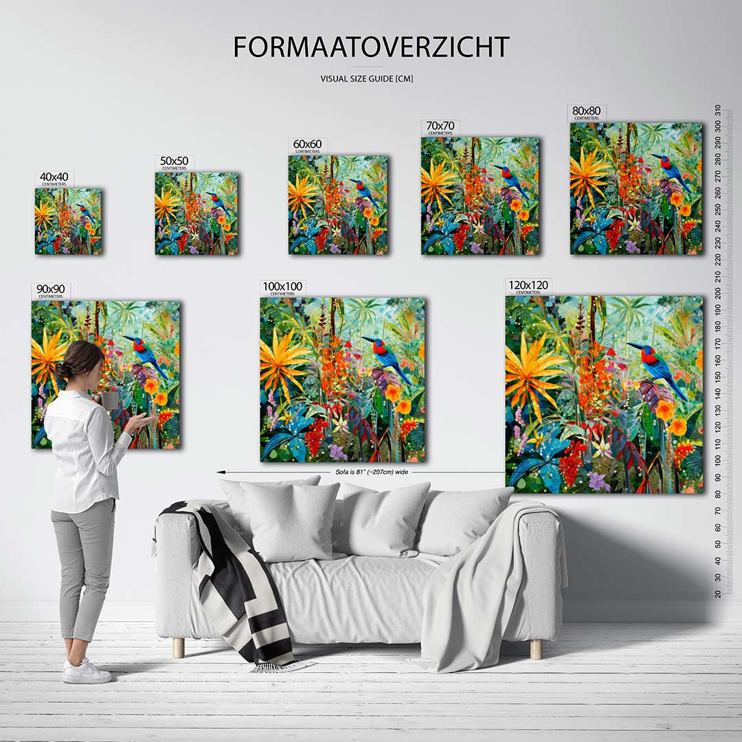 Vrolijke jungle scène Kunstwerk