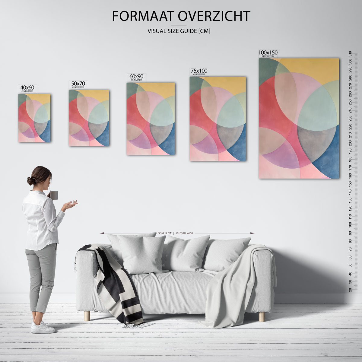 Kleurrijke cirkelpatronen Kunstwerk