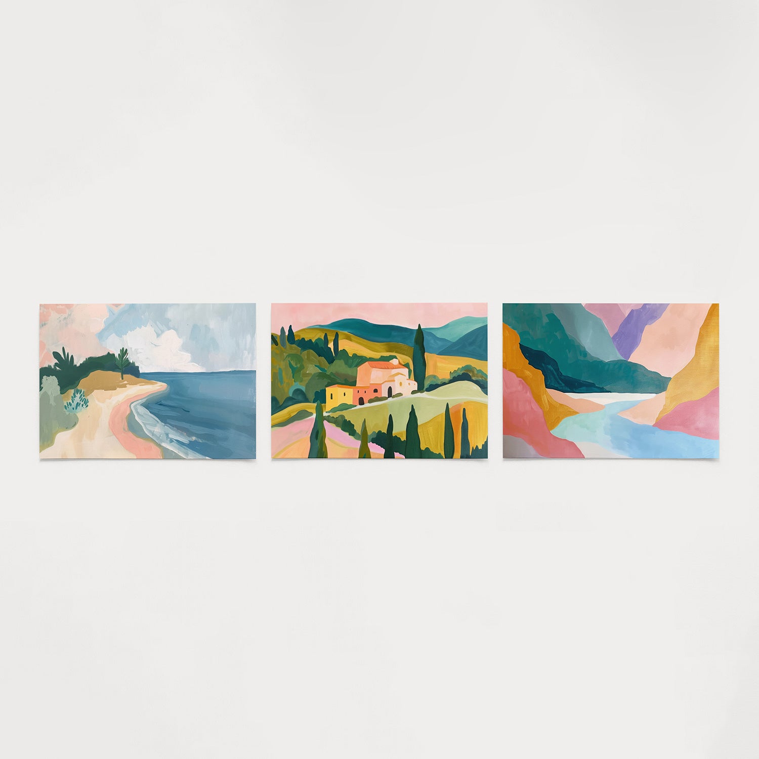 Zomerse kustlijn Posterset