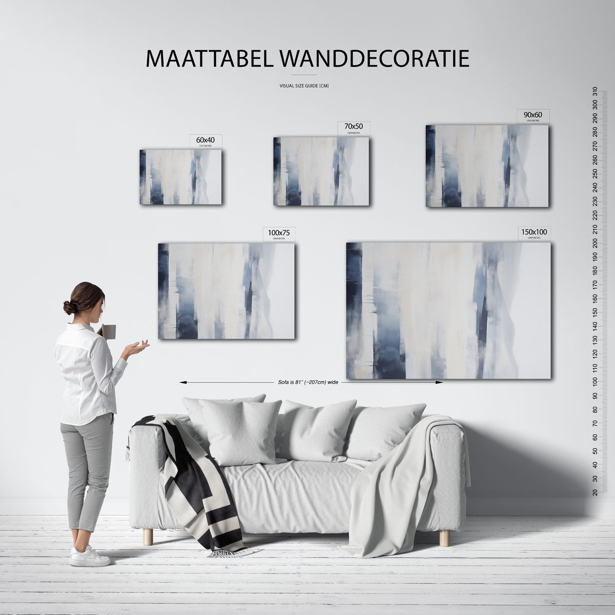 Verfijnde lijnen compositie Kunstwerk