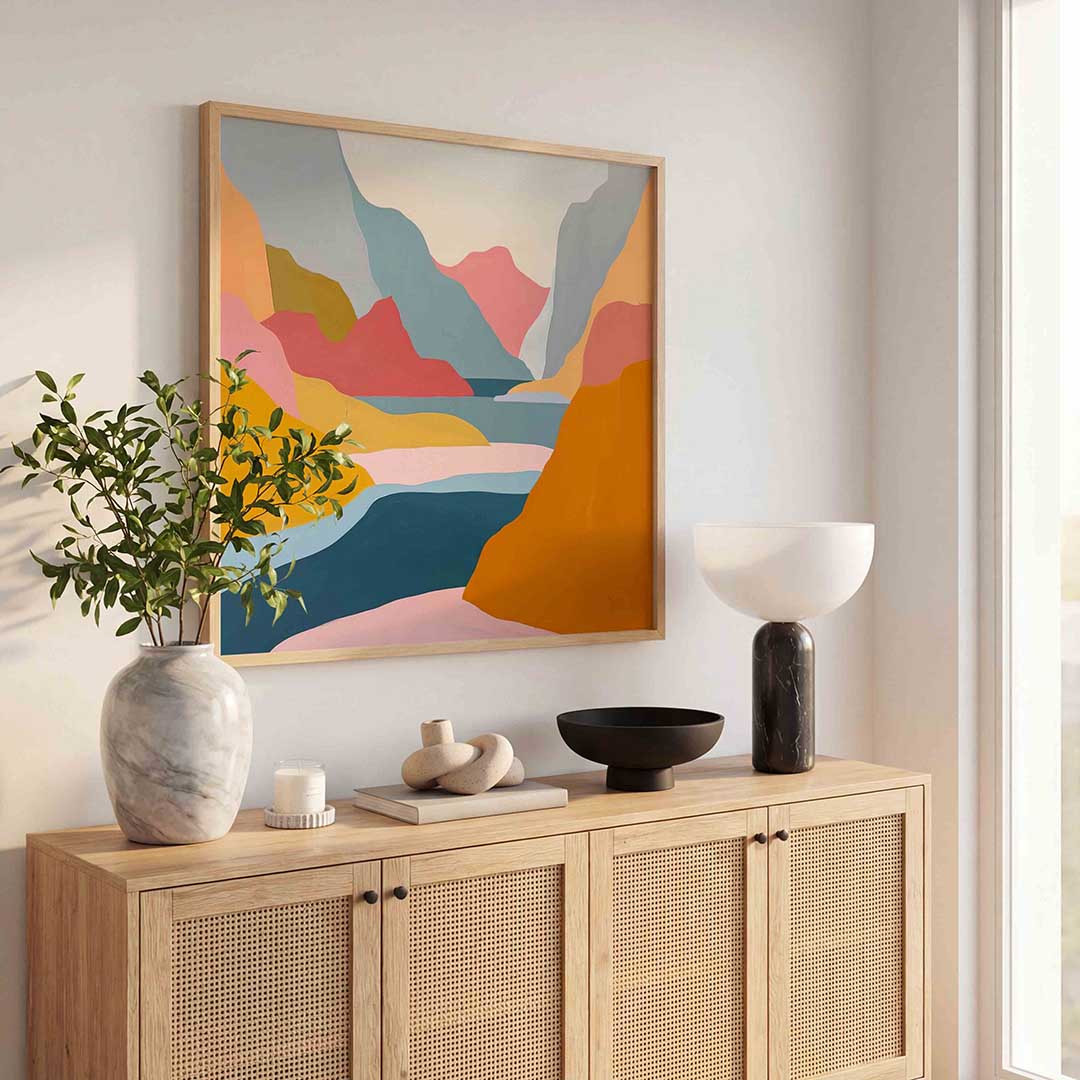 Berglandschap abstract Poster