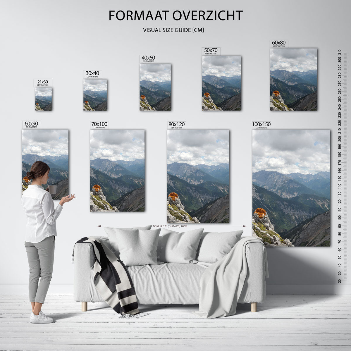 Berglandschap met oranje mos Poster