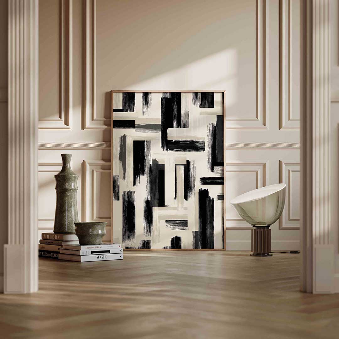 Abstracte penseelstreken Poster