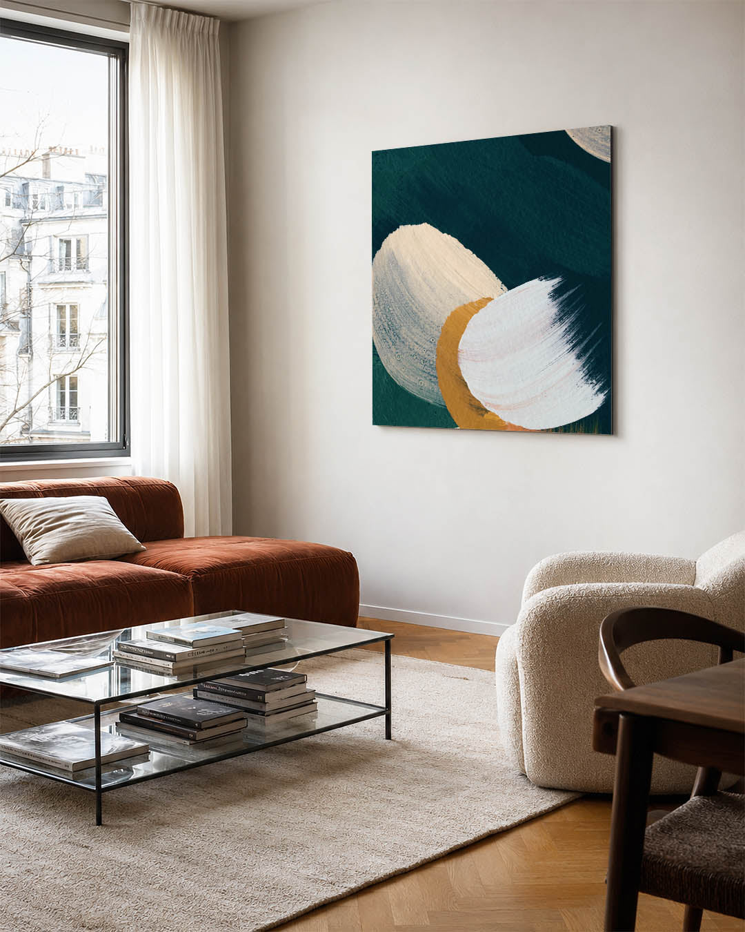 Organische borstelstreken Kunstwerk