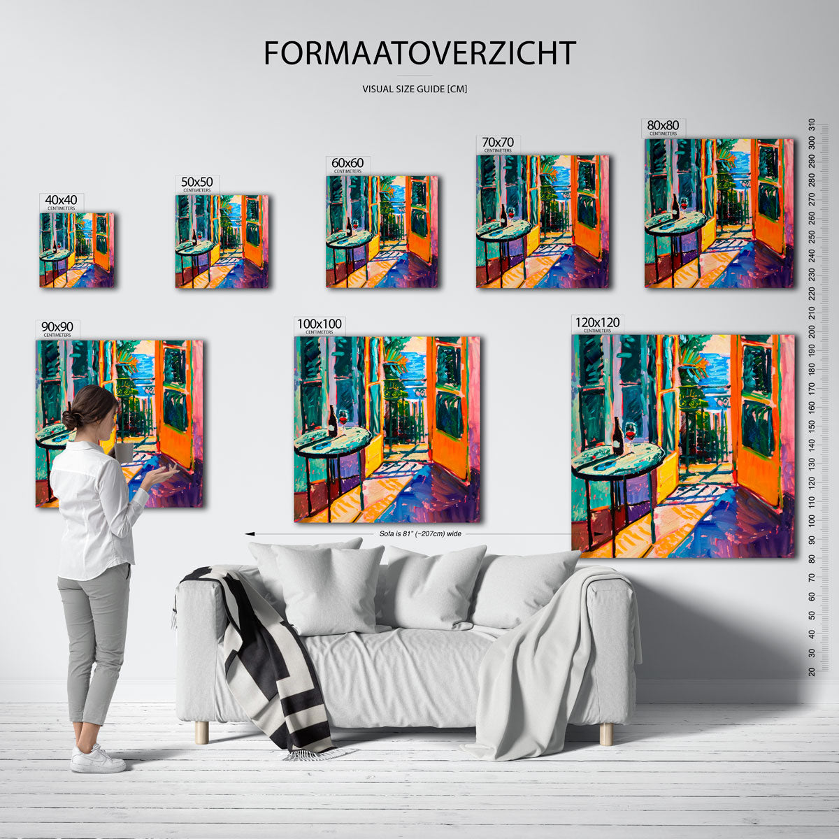 Open deuren en tafel Poster