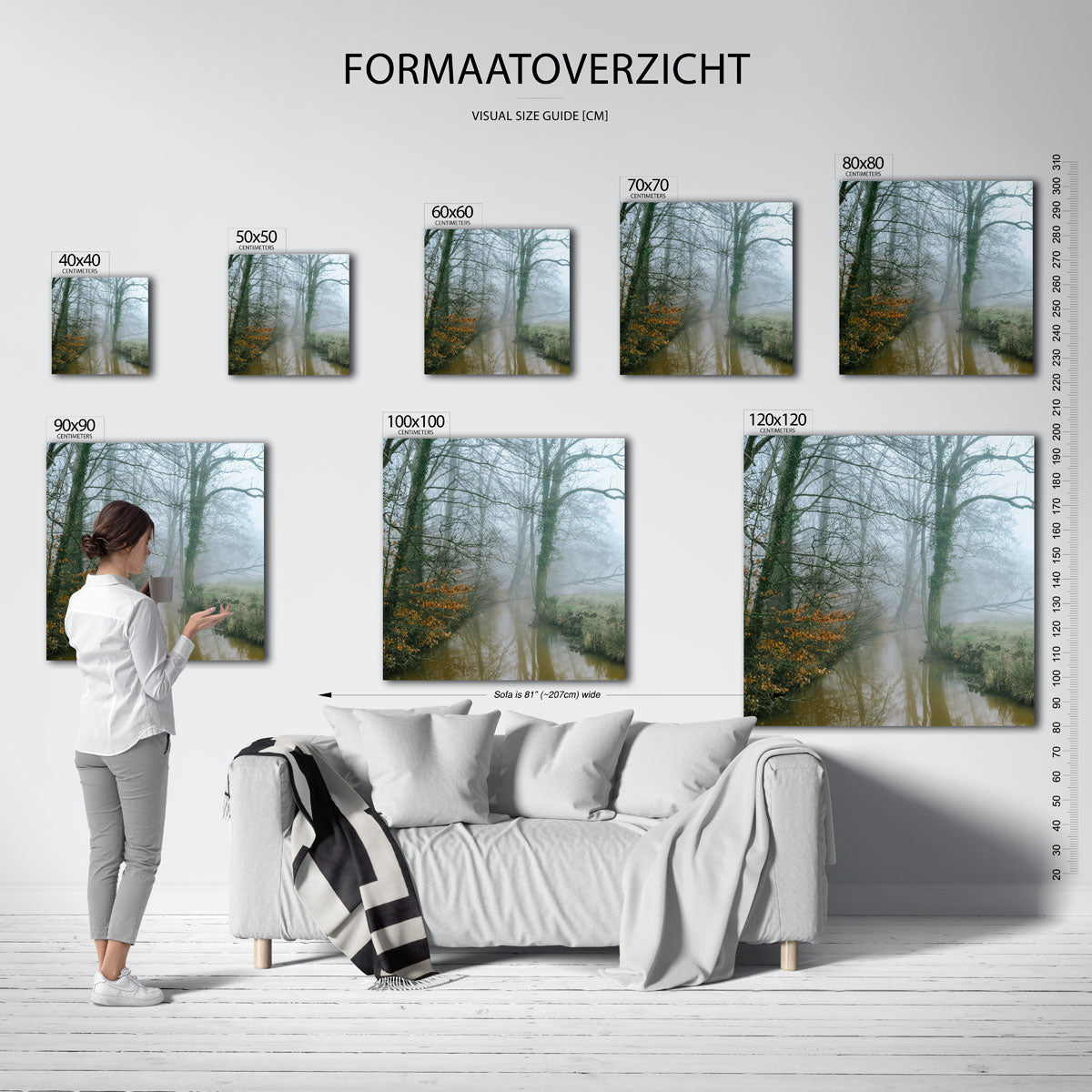 Mistig boslandschap Poster