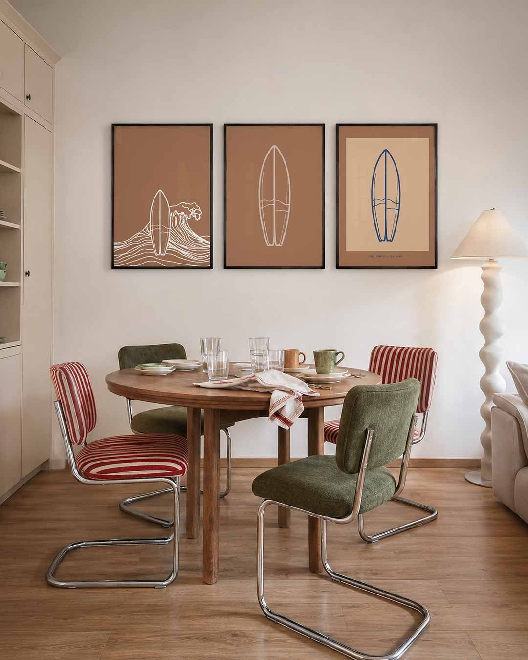 Golven en surfplank Posterset
