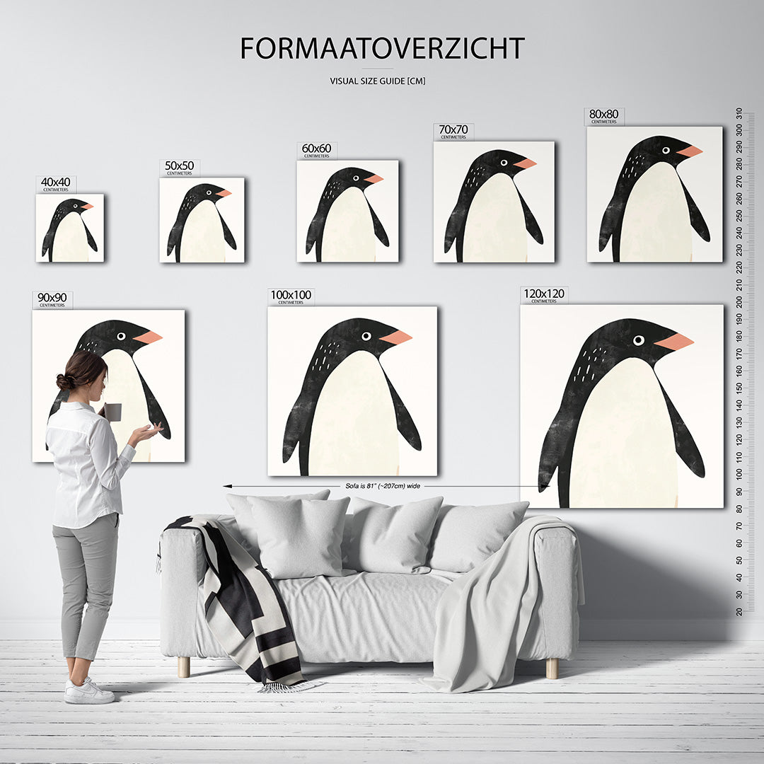 Grafische pinguïn Kunstwerk