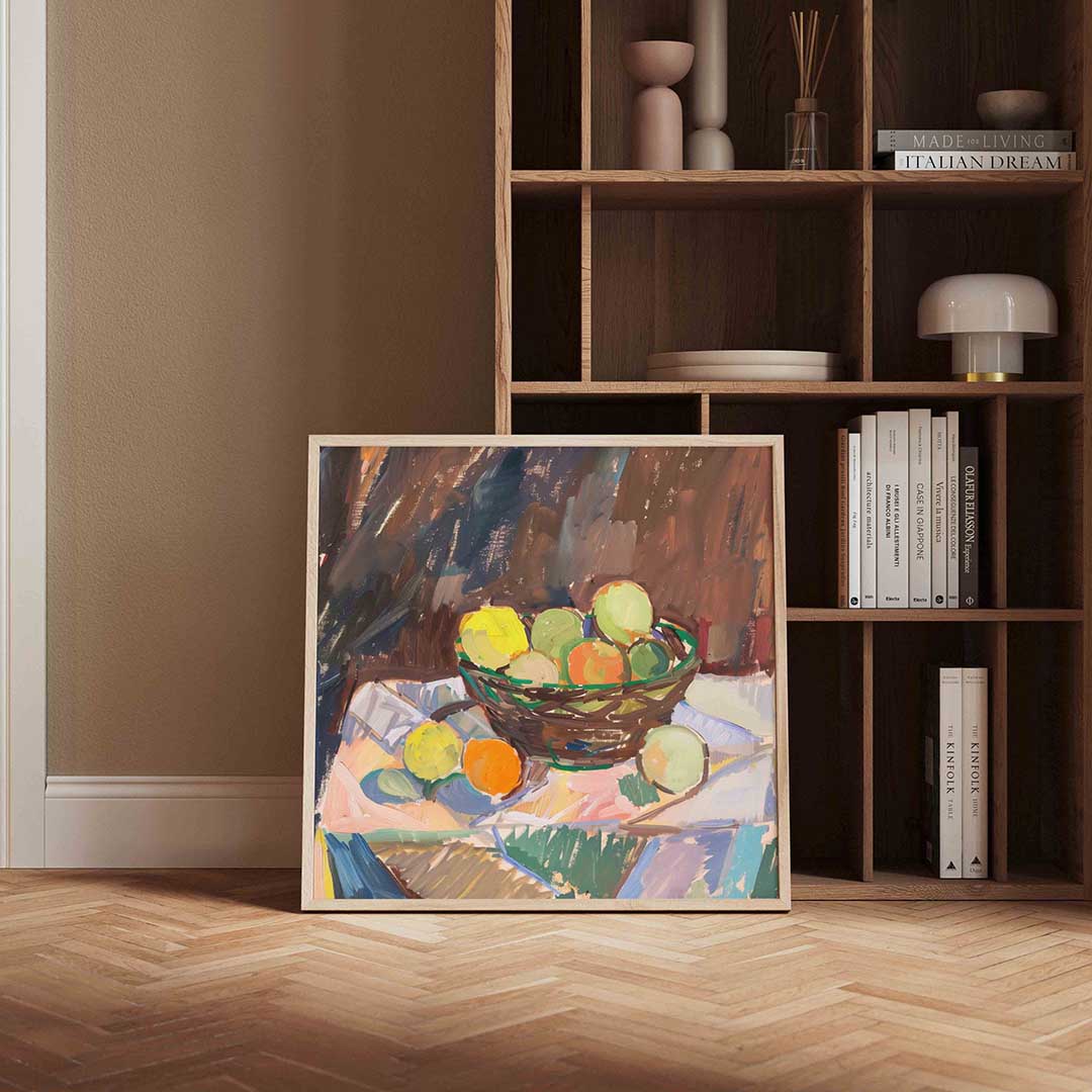 Mand met fruit Poster