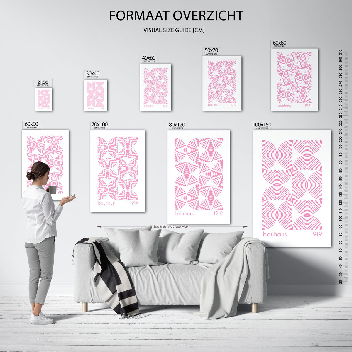 Cirkelpatroon en lijnen Poster