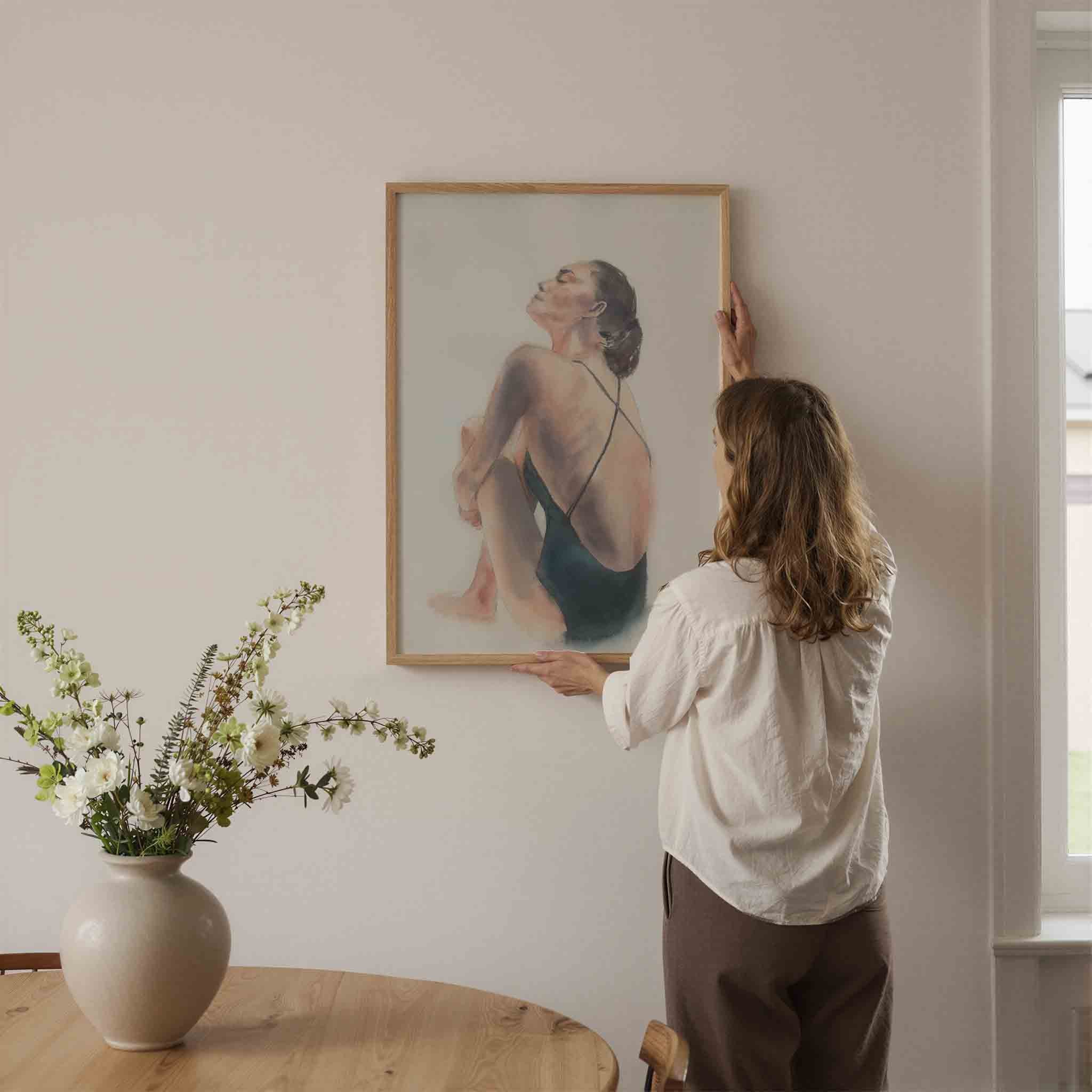 Vrouw in badpak Poster