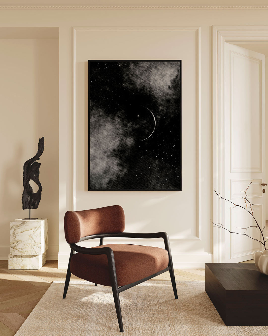 Maan en sterrenhemel Kunstwerk