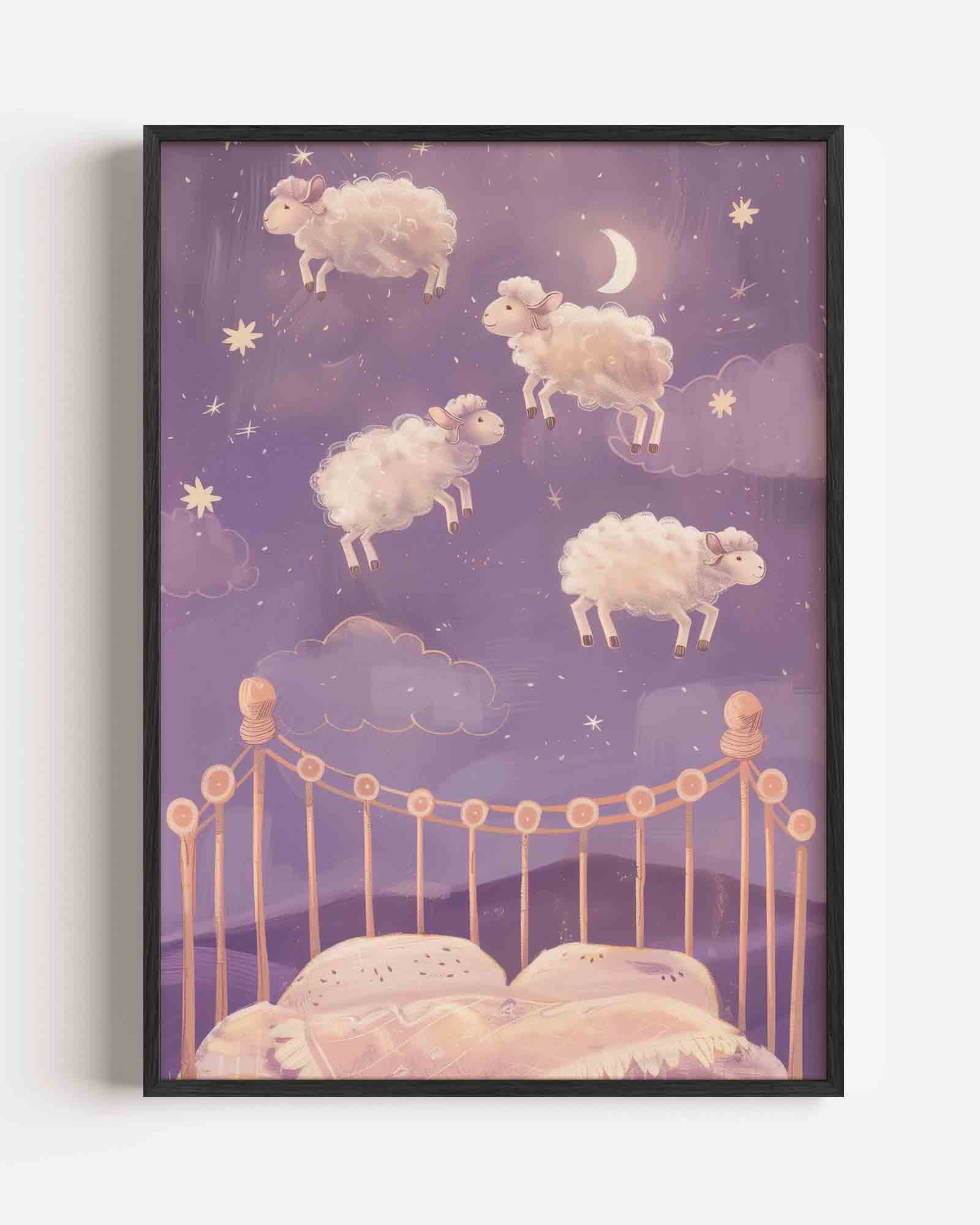 Schapen en bed Poster