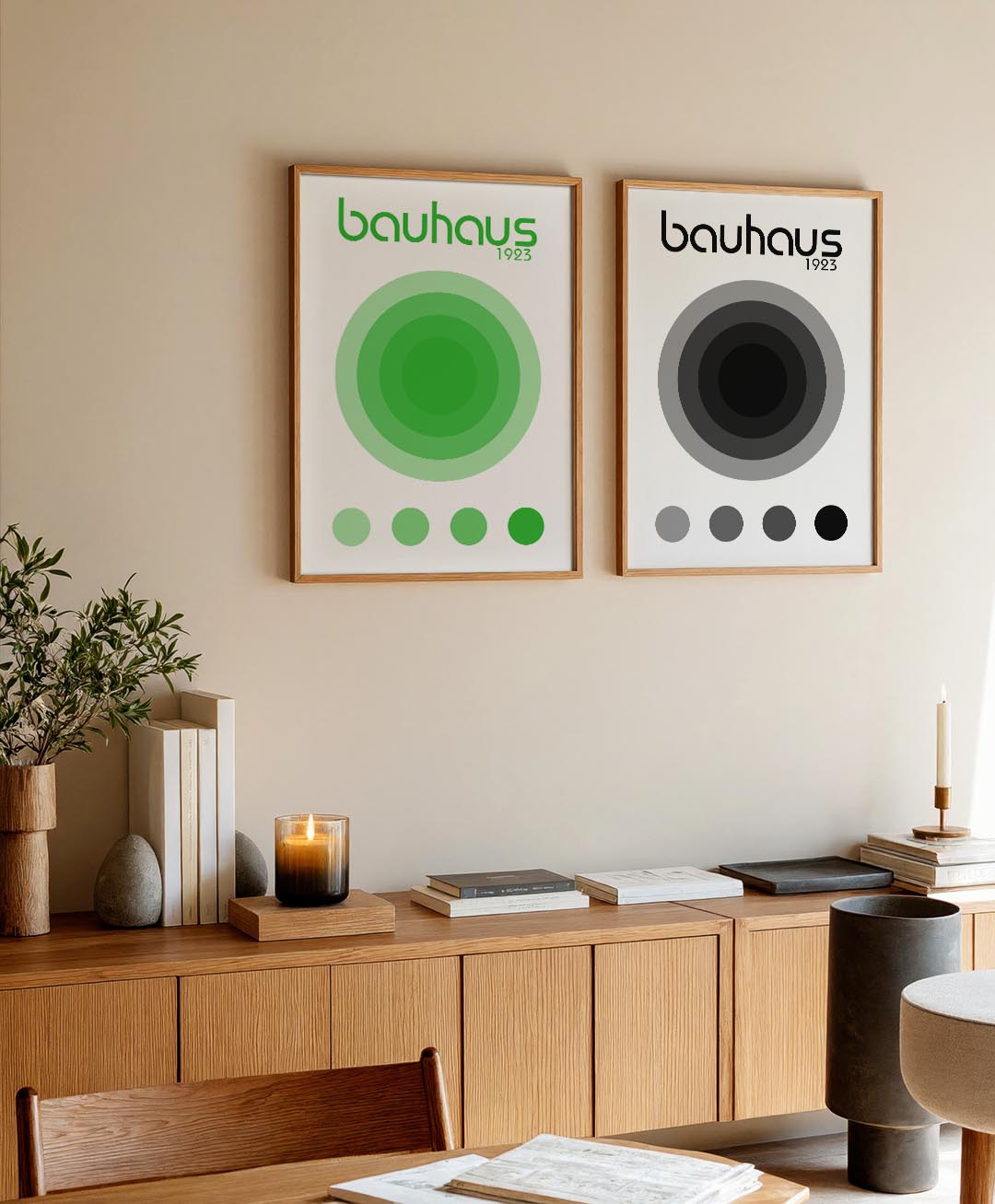 Groene cirkelharmonie Posterset