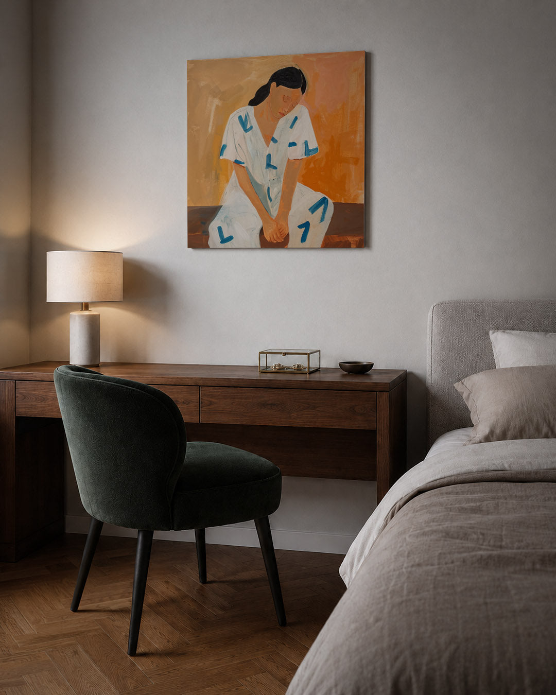 Dromerige vrouw Kunstwerk