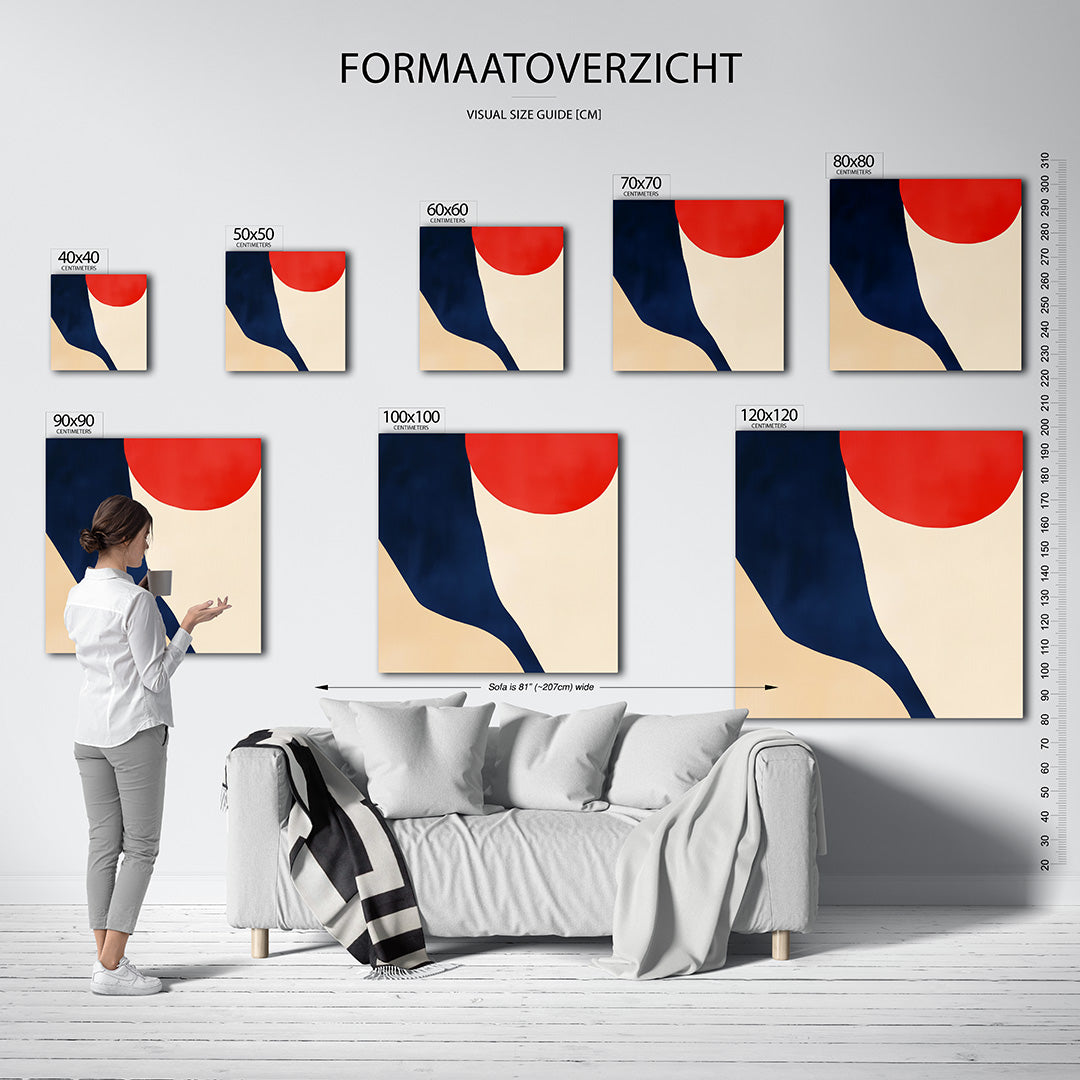 Vloeiende vormen compositie Kunstwerk