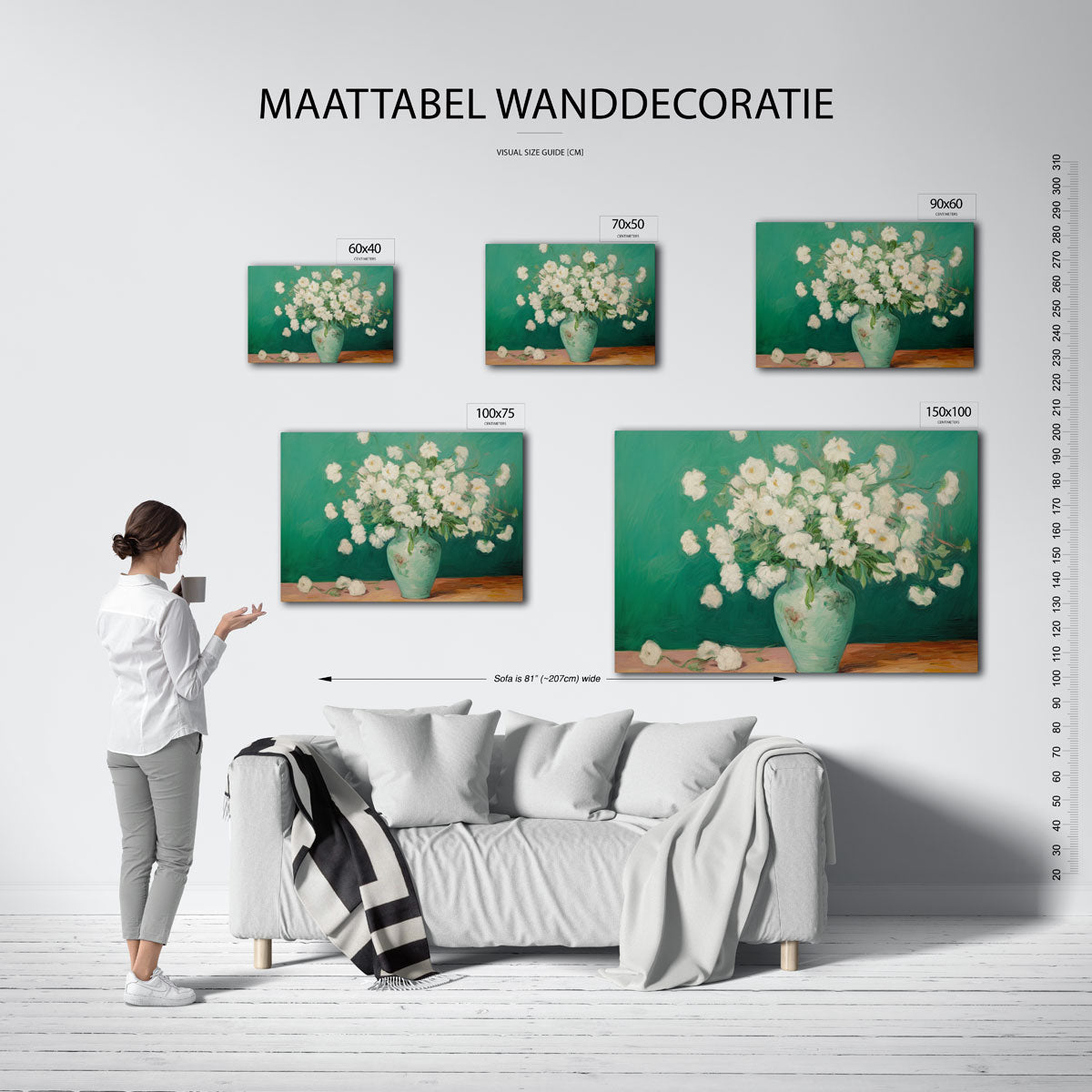 Bloemen in vaas Kunstwerk