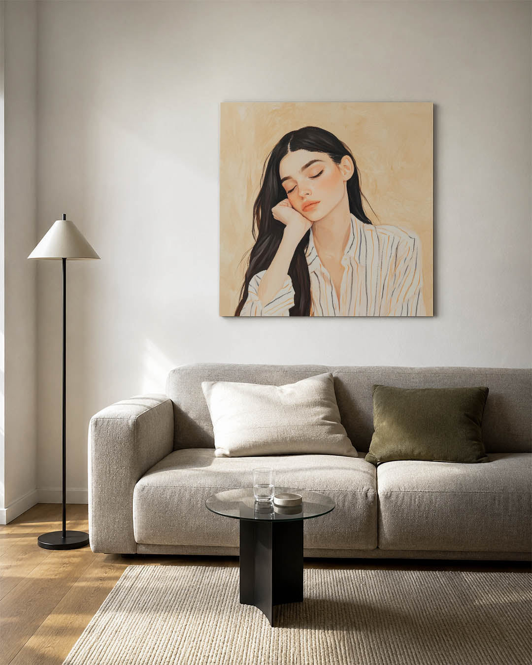 Dromerige portretstudie Kunstwerk