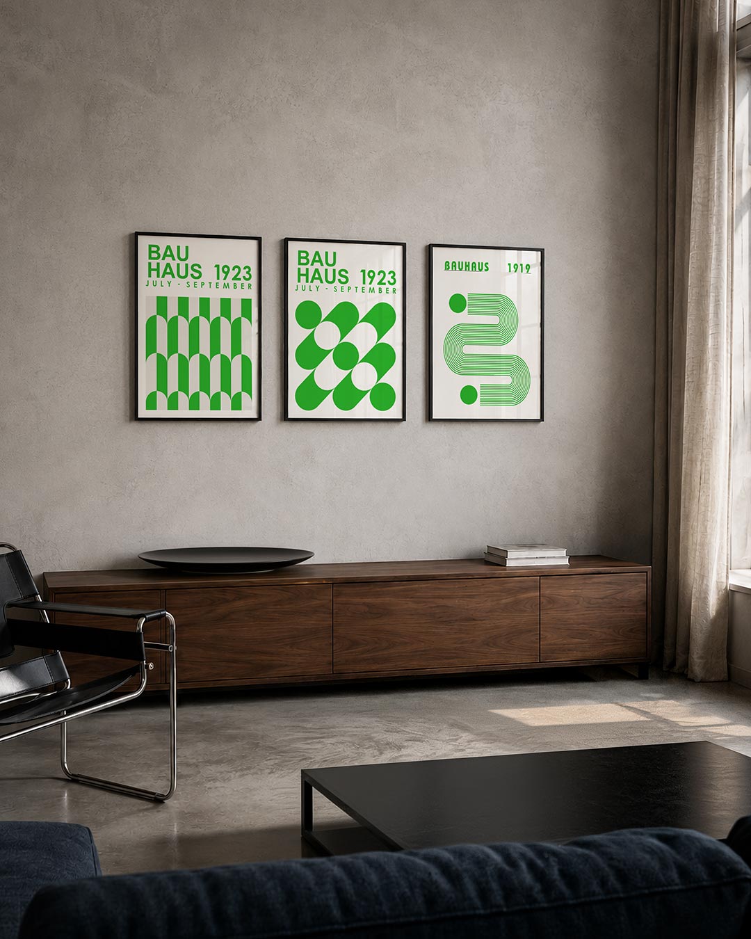 Groene lijnenritme Posterset