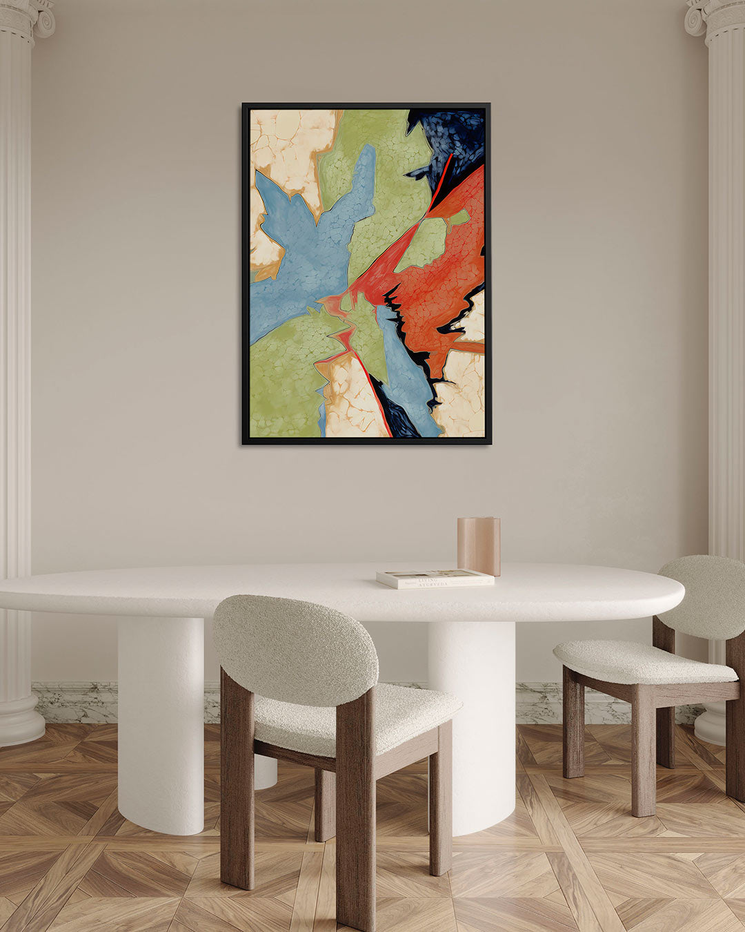 Dynamische kleurencompositie Kunstwerk