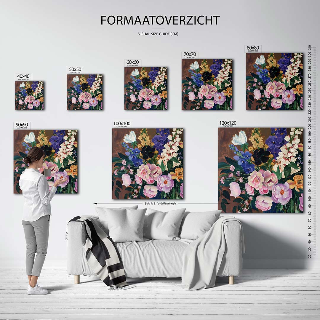 Bloemrijke compositie Kunstwerk