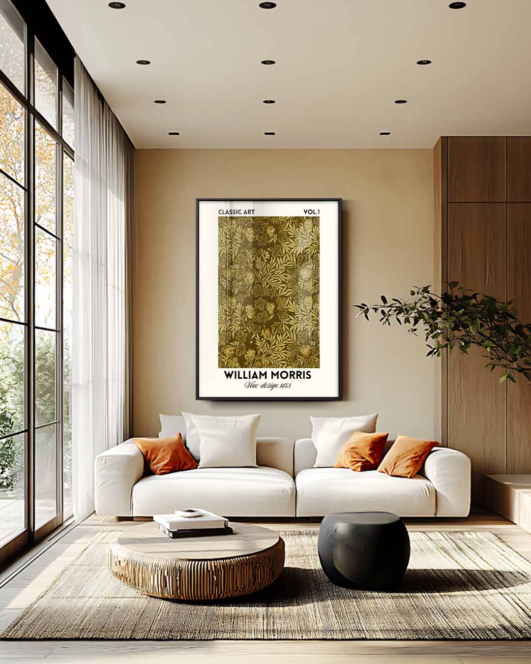 Klassieke Wijnrank Patroonprint Kunstwerk-canvas-dibond-plexiglas-wanddecoratie-WallArtistic