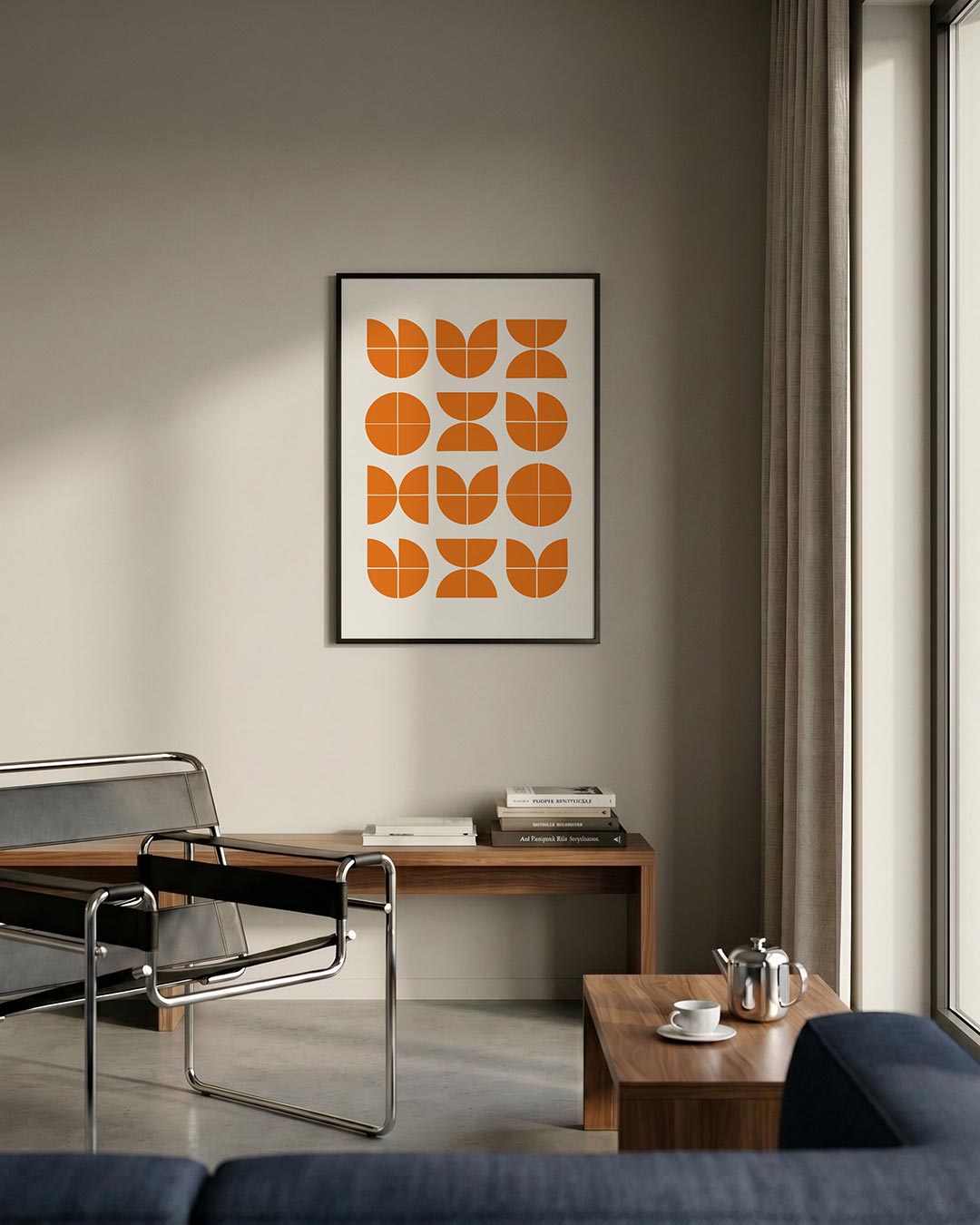 Oranje vormritme Poster