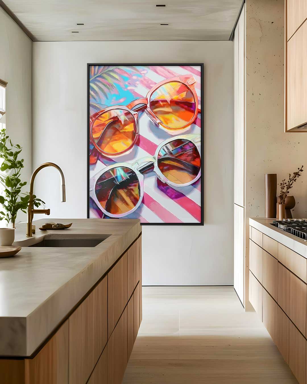 Zonnige Zomerbrillen Kunstwerk-canvas-dibond-plexiglas-wanddecoratie-WallArtistic
