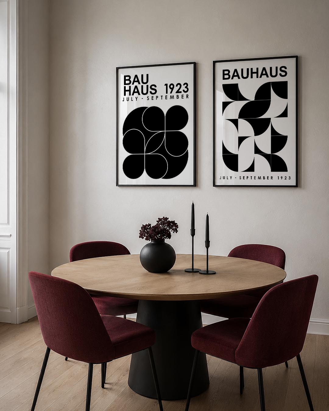 Zwart wit vormen Posterset