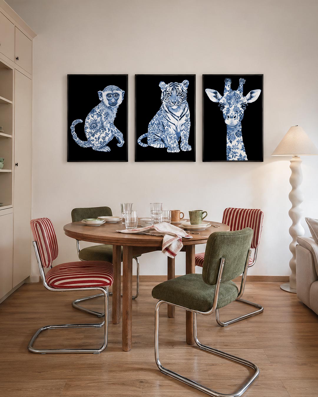 Floraal aapportret Posterset
