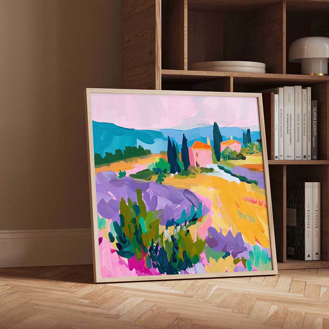 Landschap met lavendel Poster