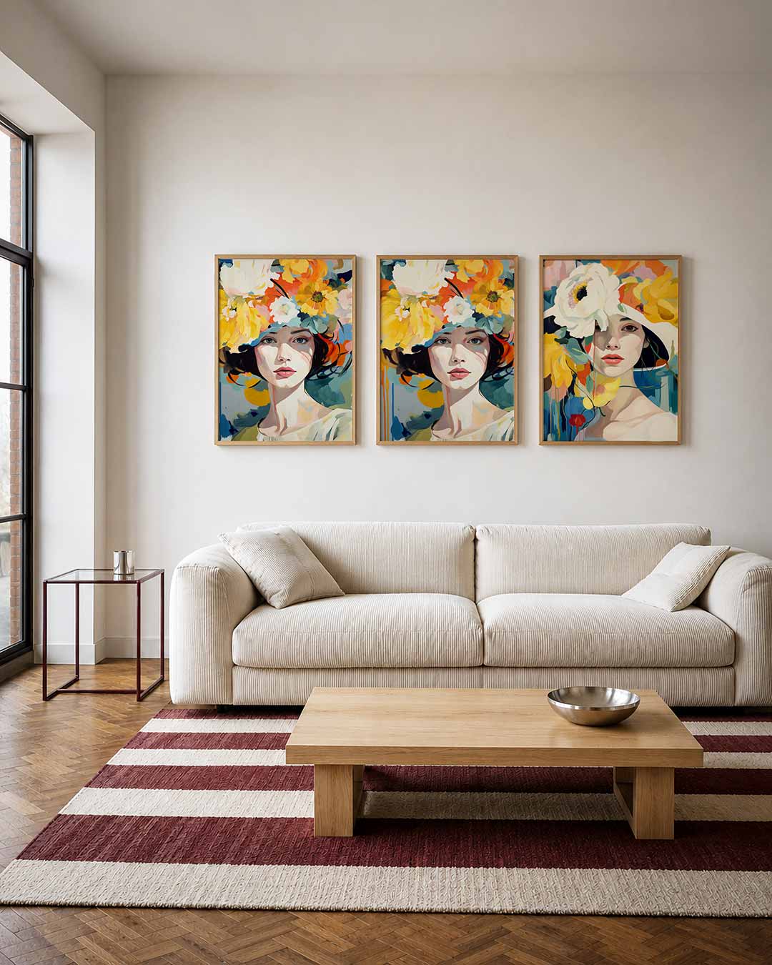 Bloemrijke portretkleuren Posterset