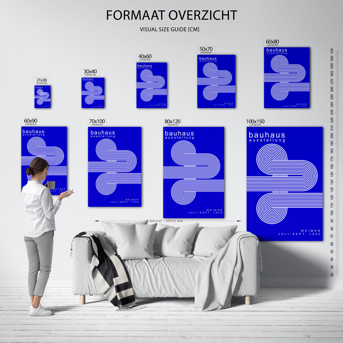 Lijnen en cirkelpatronen Poster