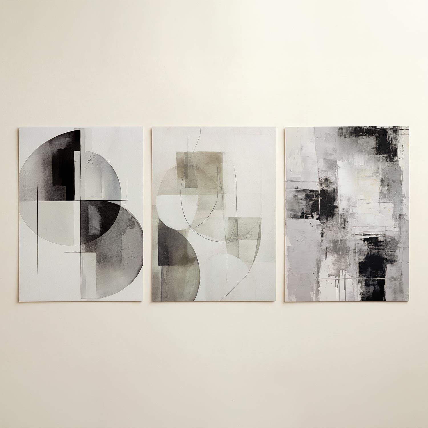 Zwart wit cirkelspel Posterset