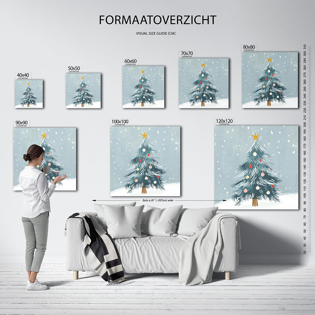 Feestelijke kerstboom illustratie Kunstwerk