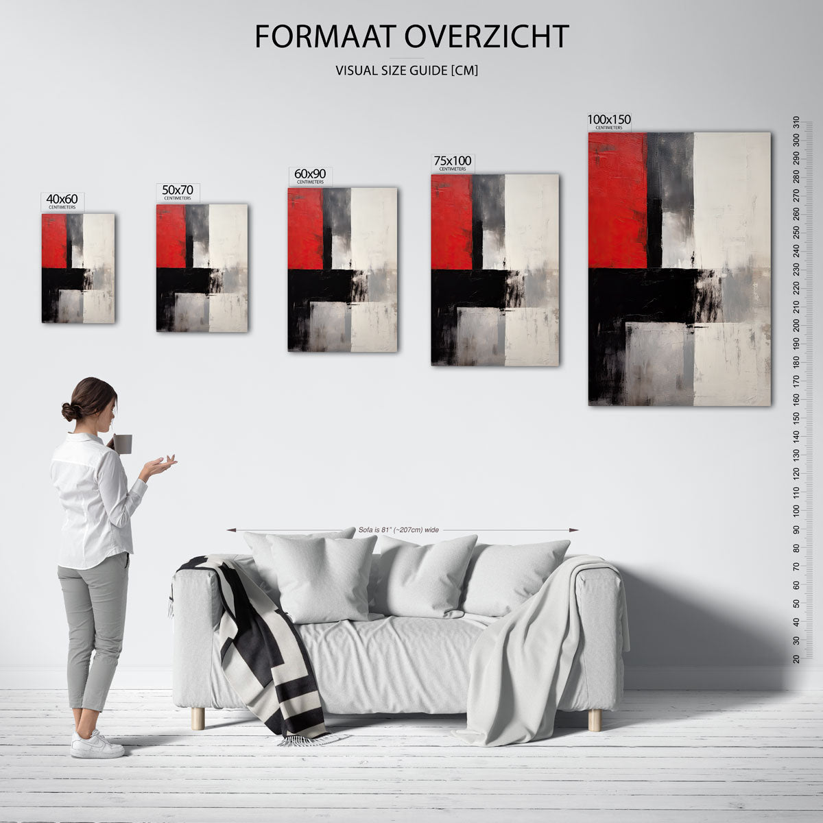 Geometrische kleurencompositie Kunstwerk