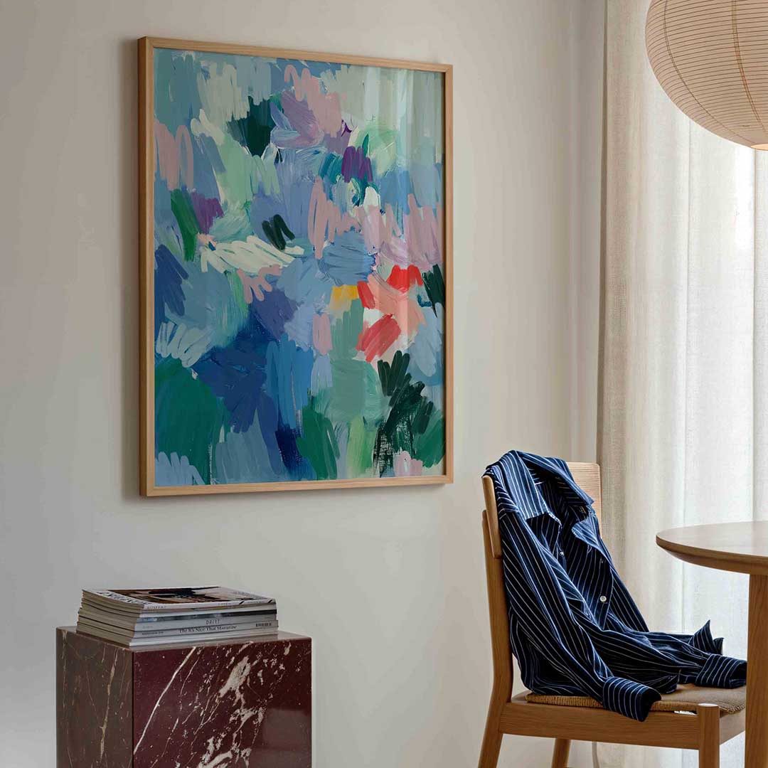 Abstracte penseelstreken Poster