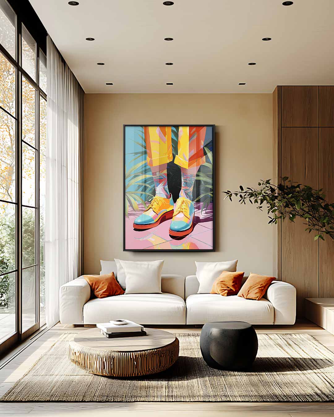 Kleurrijke Sokker Fantasie Kunstwerk-canvas-dibond-plexiglas-wanddecoratie-WallArtistic