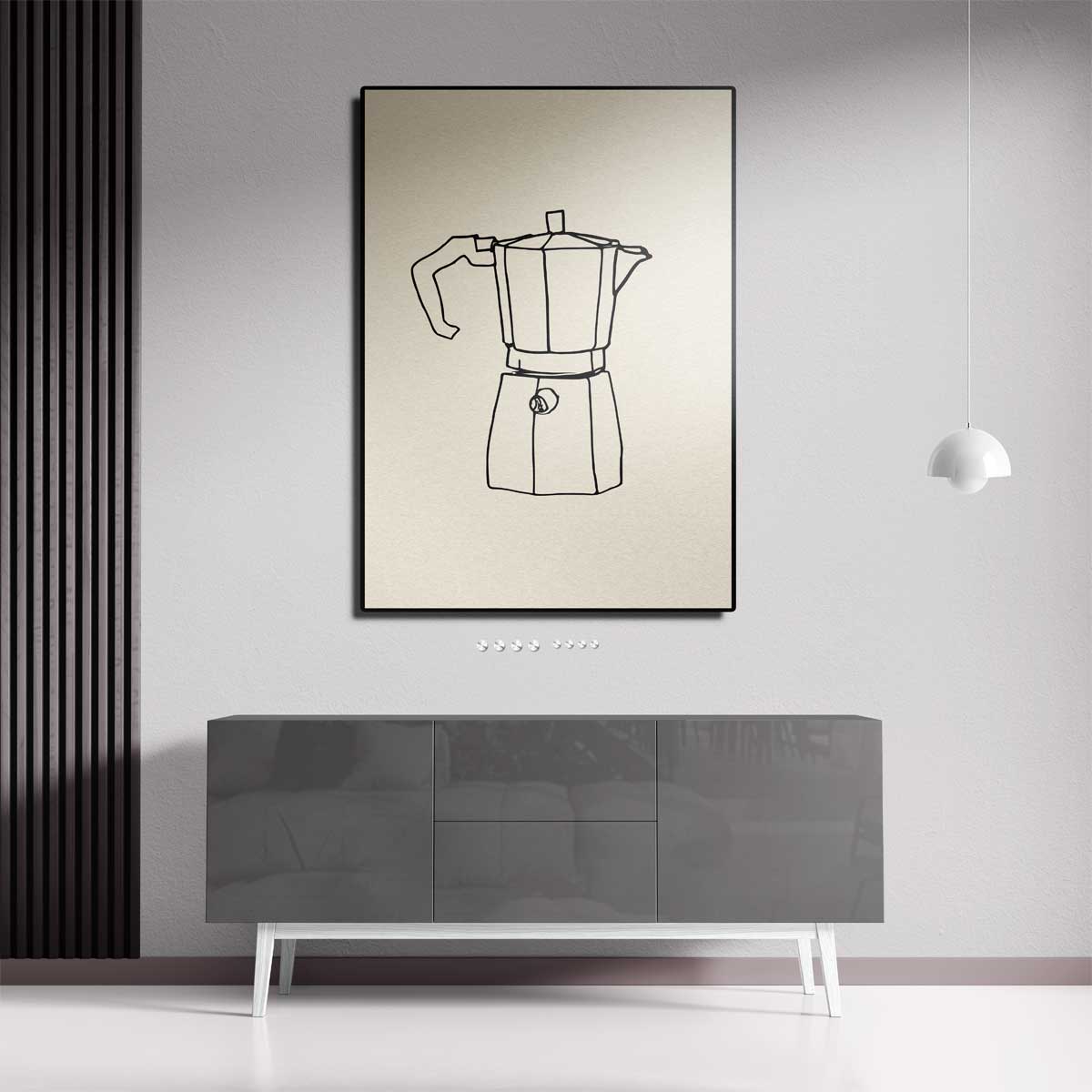 Minimalistische Mokkakan Tekenkunst Kunstwerk-canvas-dibond-plexiglas-wanddecoratie-WallArtistic