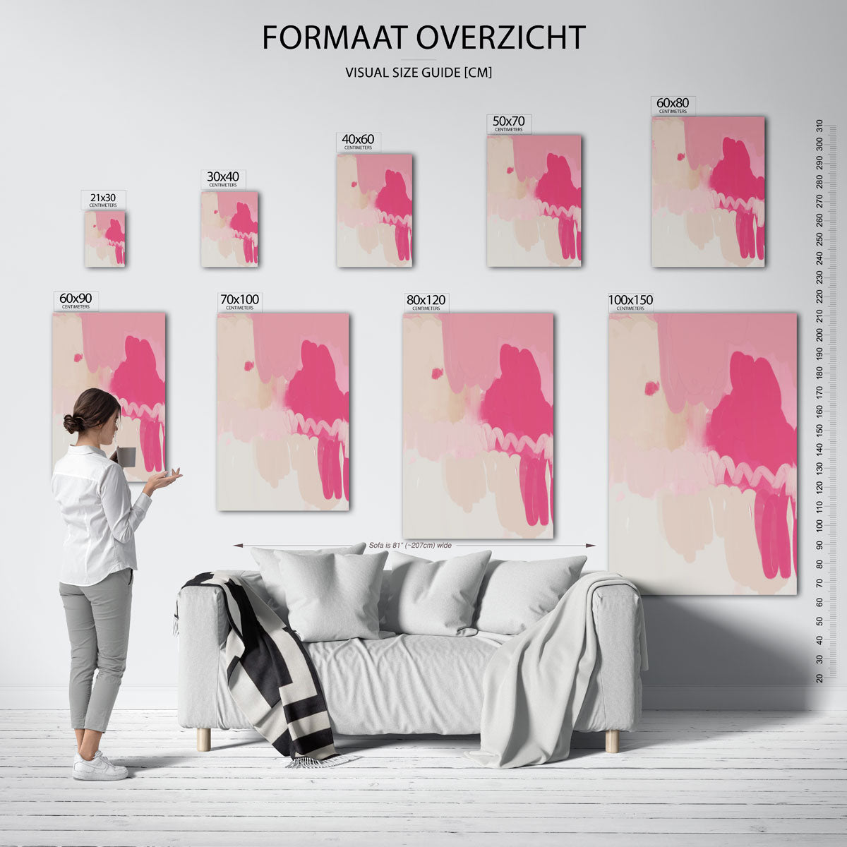 Roze abstracte vormen Poster